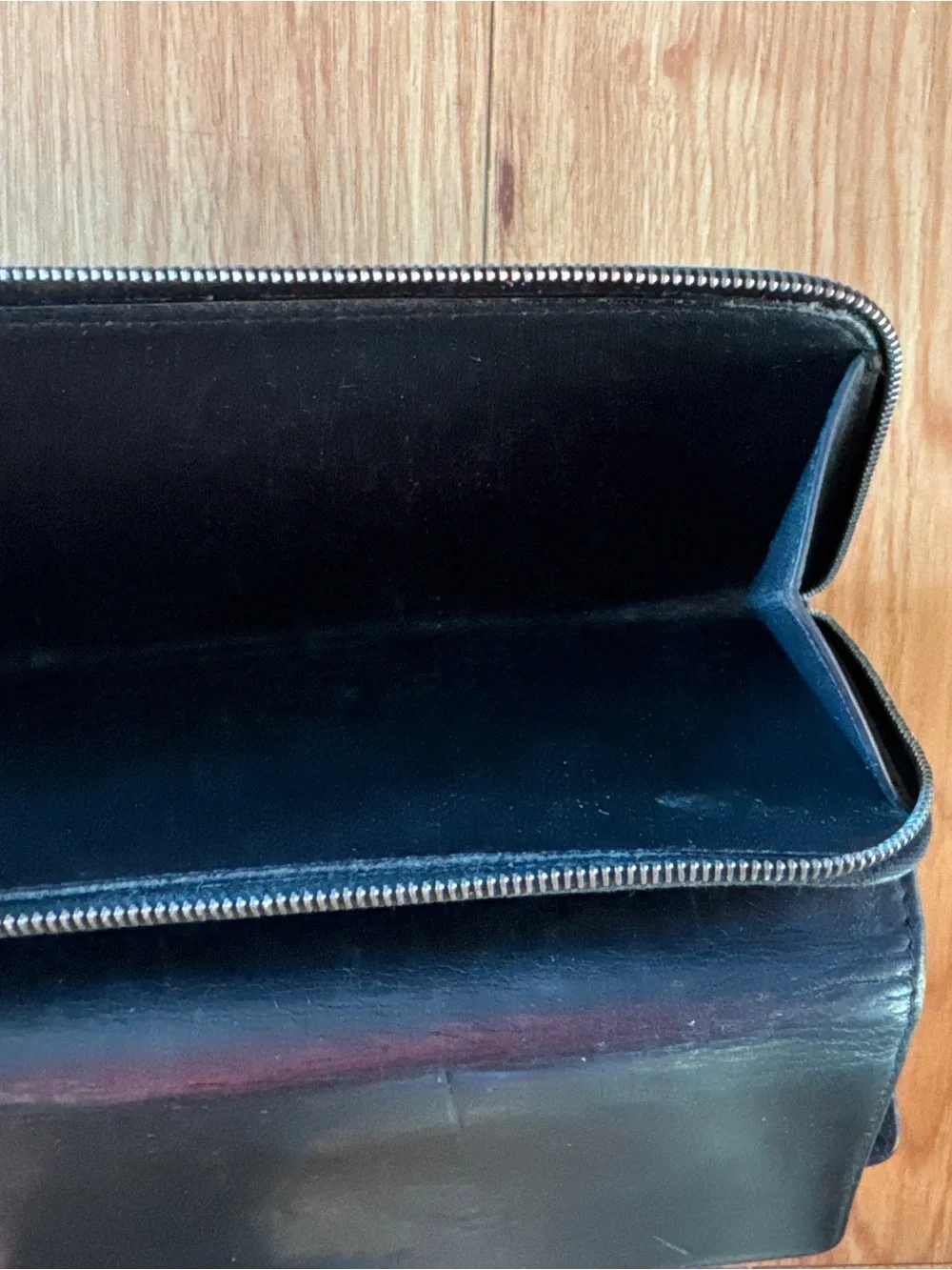 Vintage Coach Smooth Black Leather Multifunction Wallet With Embossed Logo